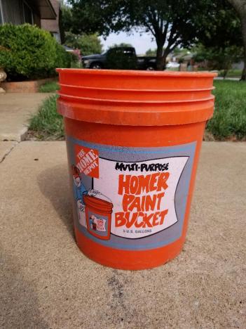 Home Depot's Homer Bucket has a picture of Homer holding a